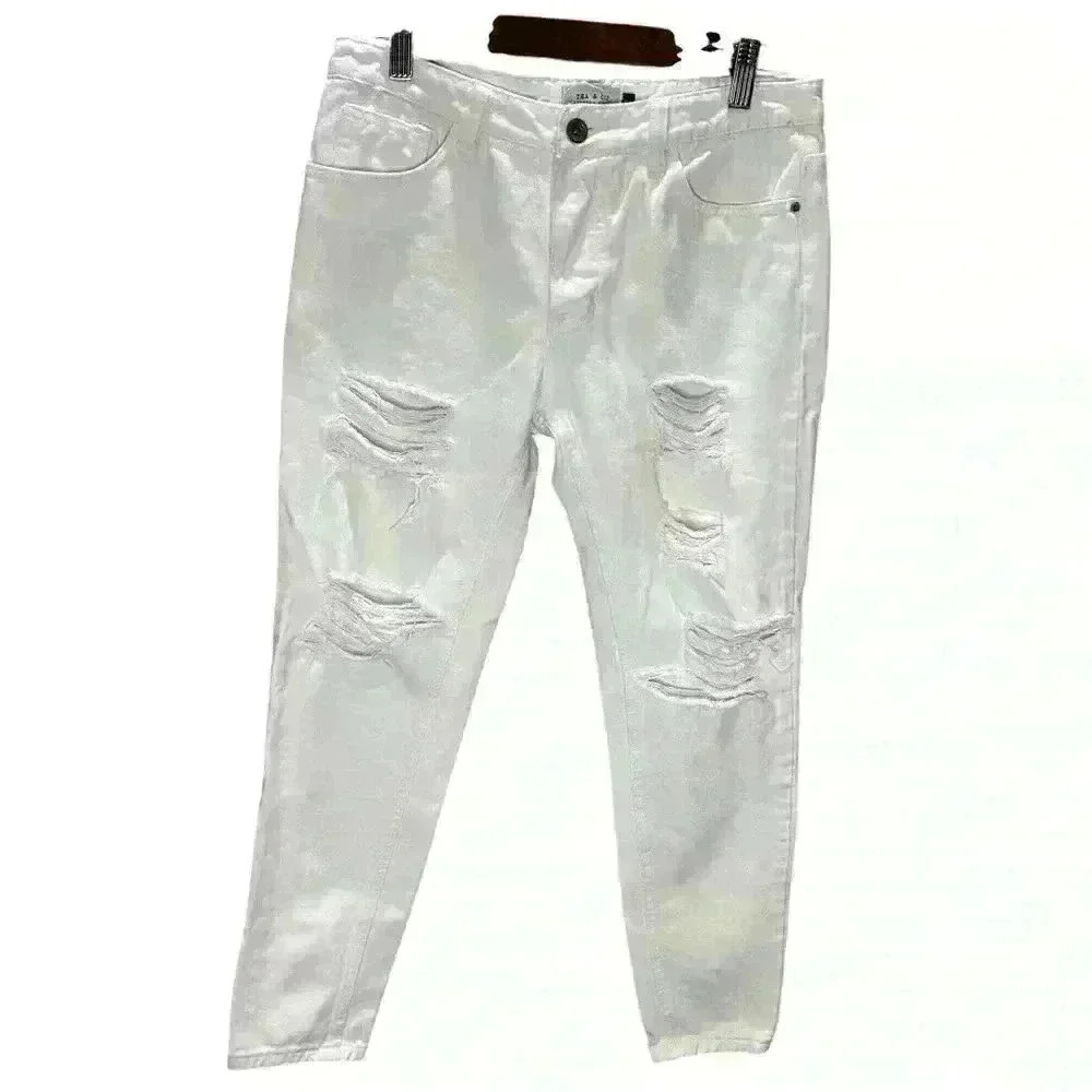 Tea and Cup distressed white jeans size 3 - Picture 2 of 15